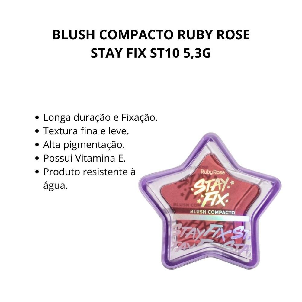 Blush Compacto Ruby Rose Stay Fix St10 5,3g St10 2