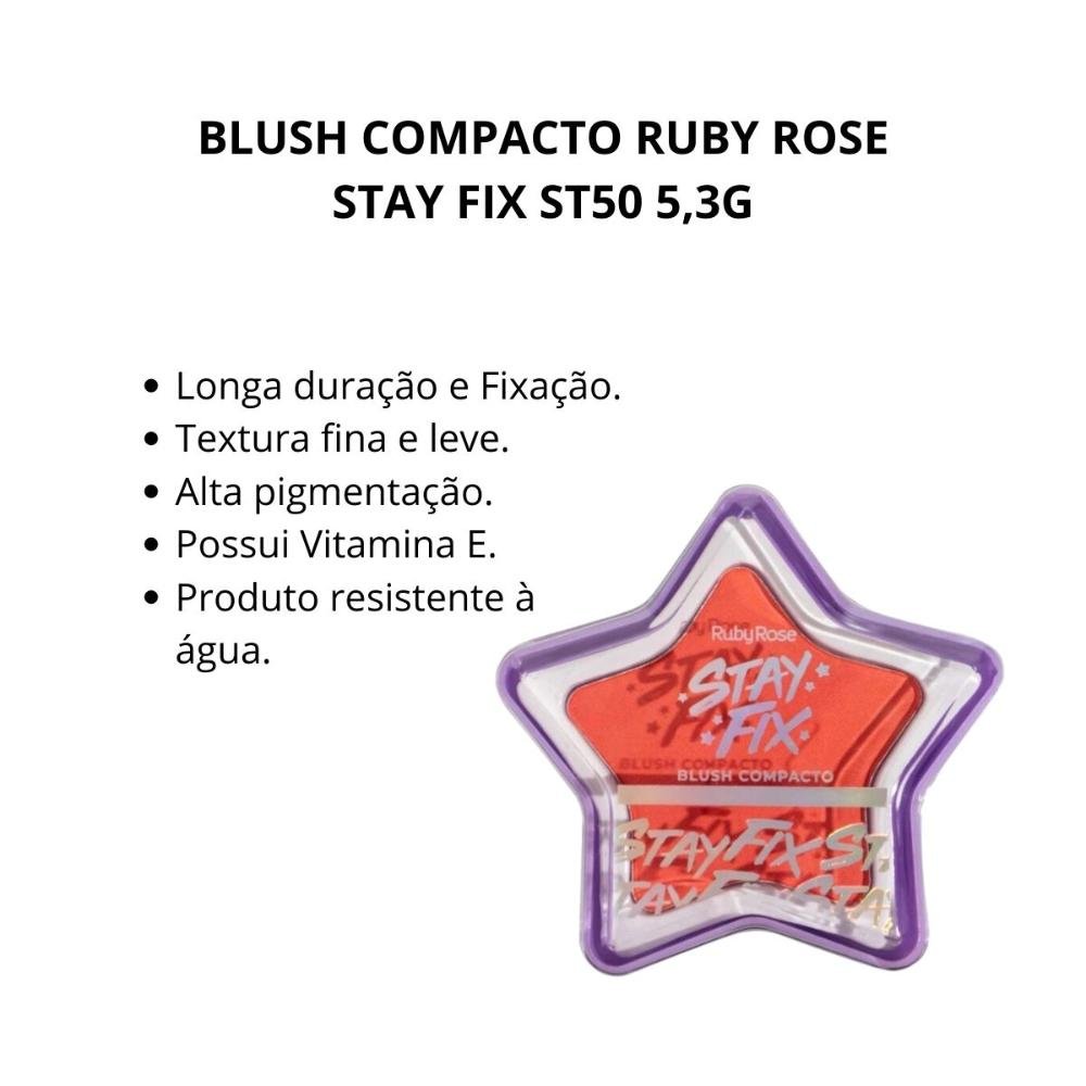 Blush Compacto Ruby Rose Stay Fix St50 5,3g St50 2