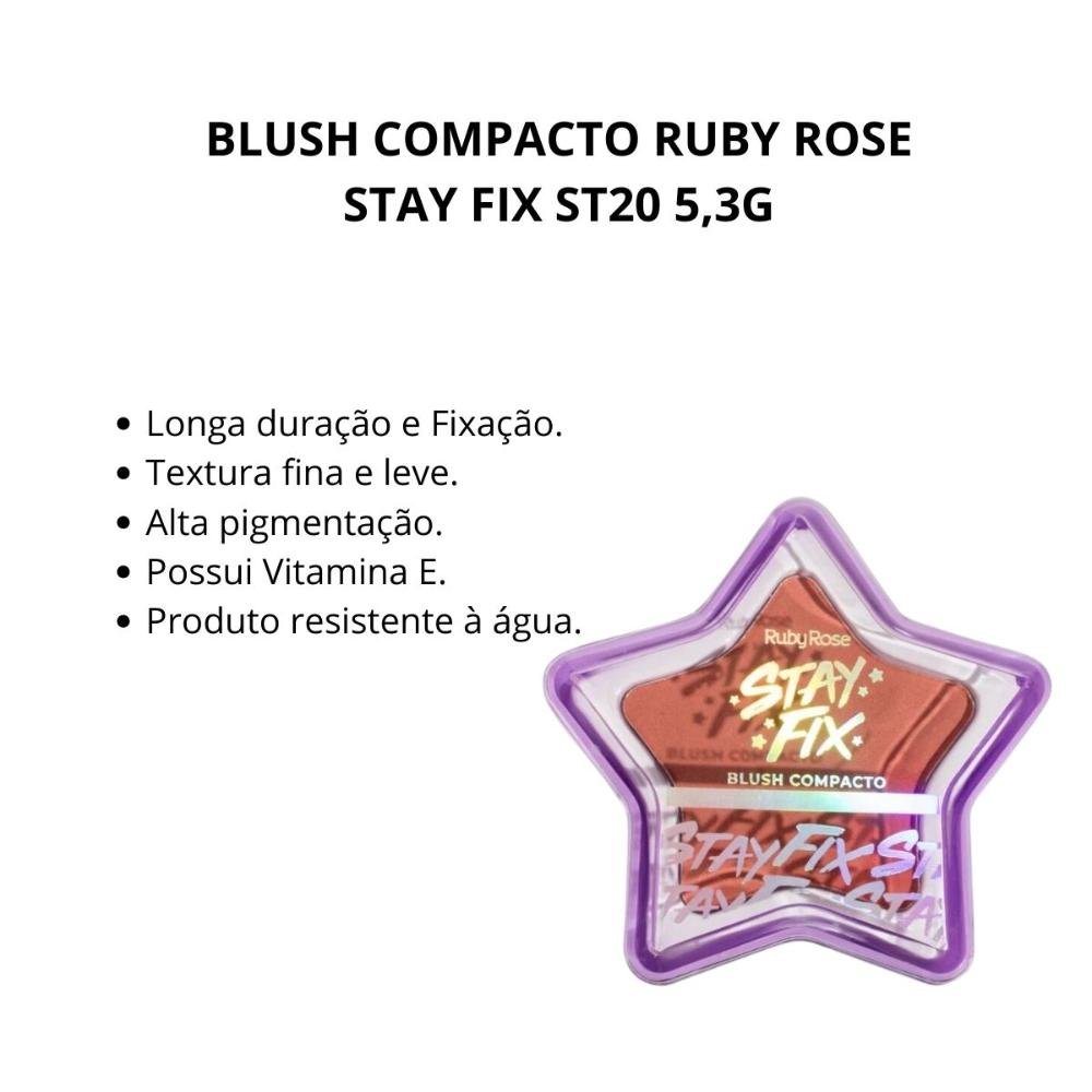 Blush Compacto Ruby Rose Stay Fix St20 5,3g St20 2
