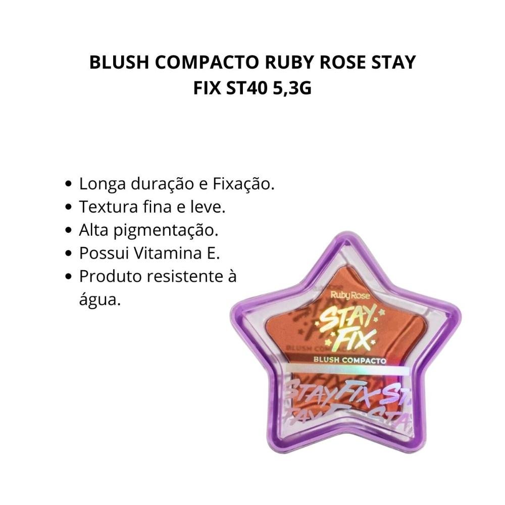Blush Compacto Ruby Rose Stay Fix St40 5,3g St40 2