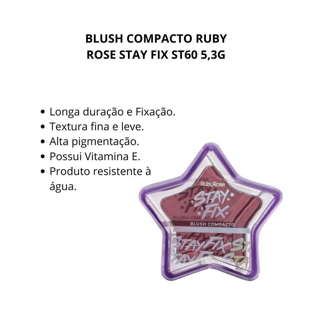 Blush Compacto Ruby Rose Stay Fix St60 5,3g St60 2