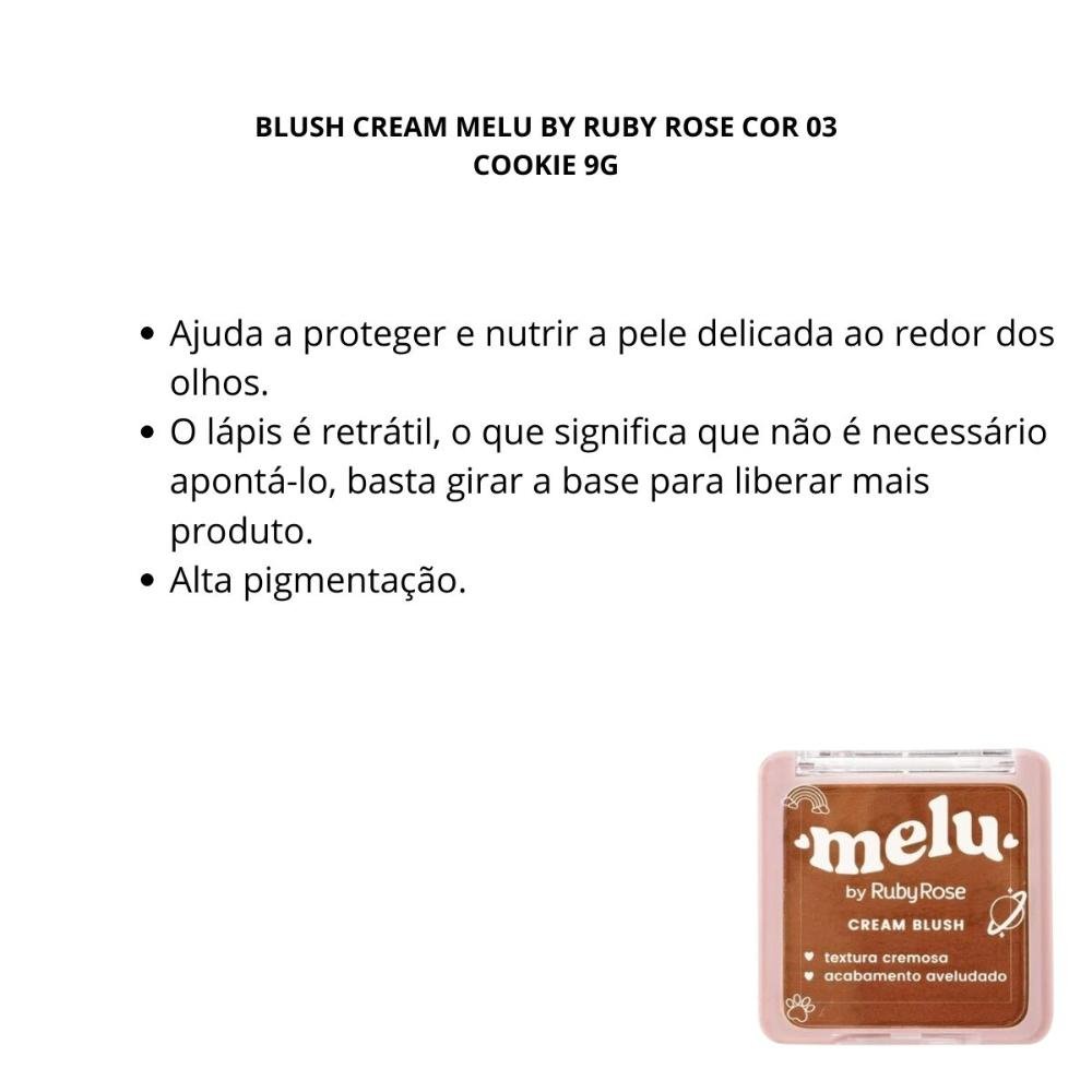Blush Cream Melu By Ruby Rose Cor 03 Cookie 9g Cookie 2