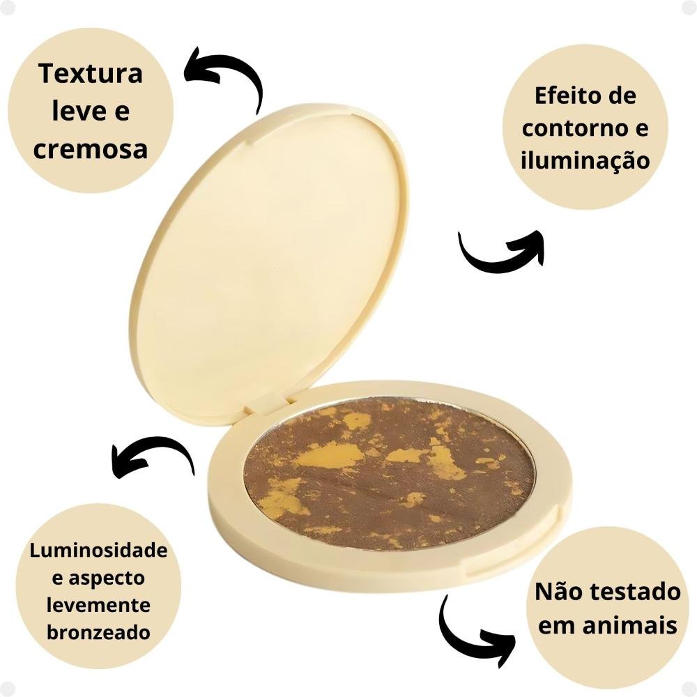 Bronzer e Iluminador Marmorizado Ruby Rose Glass Marble Essence Royalty Mb02 Hb-f1605-2 Royalty 2