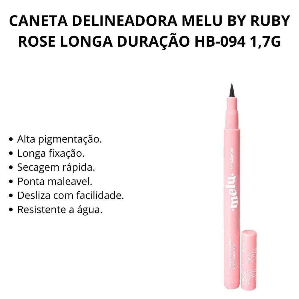 Caneta Delineadora Melu By Ruby Rose Longa Duração Hb-094 1,7g Preto 2