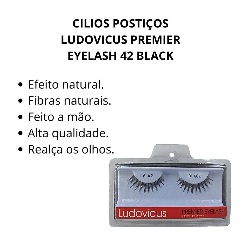 Cilios Postiços Ludovicus Premier Eyelash 42 Black Preto 2