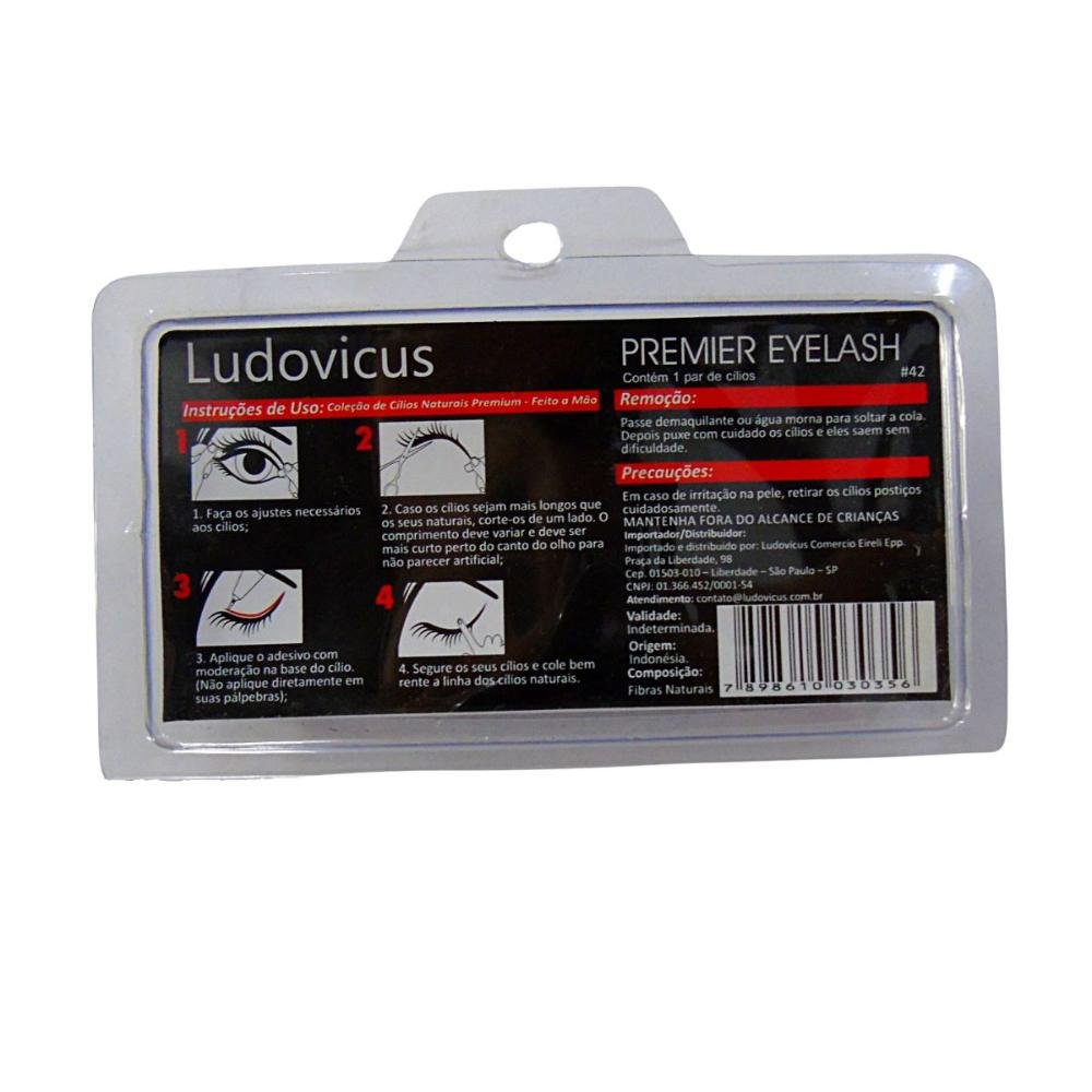 Cilios Postiços Ludovicus Premier Eyelash 42 Black Preto 4