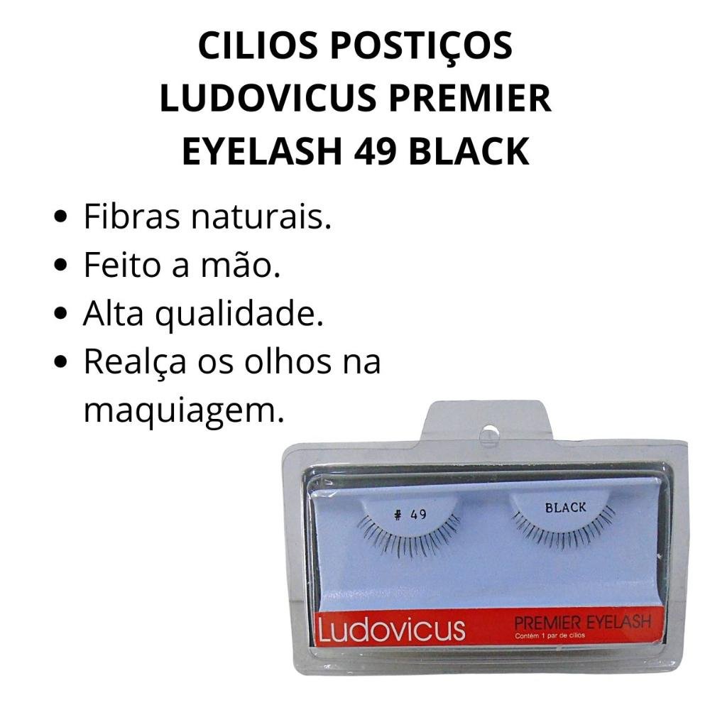 Cilios Postiços Ludovicus Premier Eyelash 49 Black Preto 2