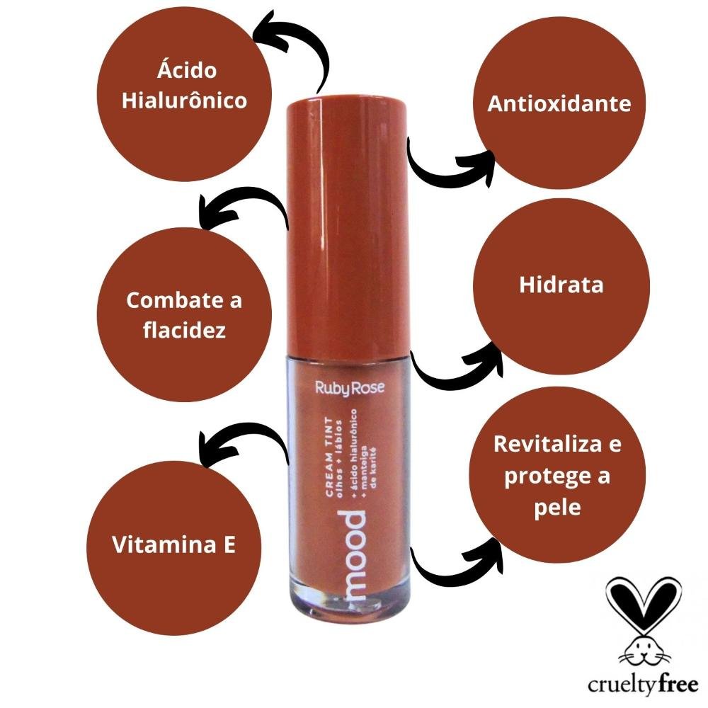 Cream Tint Olhos e Lábios Ruby Rose Mood Cream Rust C60 HB-575-4 Cream Rust 2