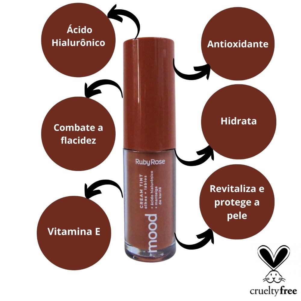 Cream Tint Olhos e Lábios Ruby Rose Mood Cream Teddy C70 HB-575-5 Cream Teddy 2