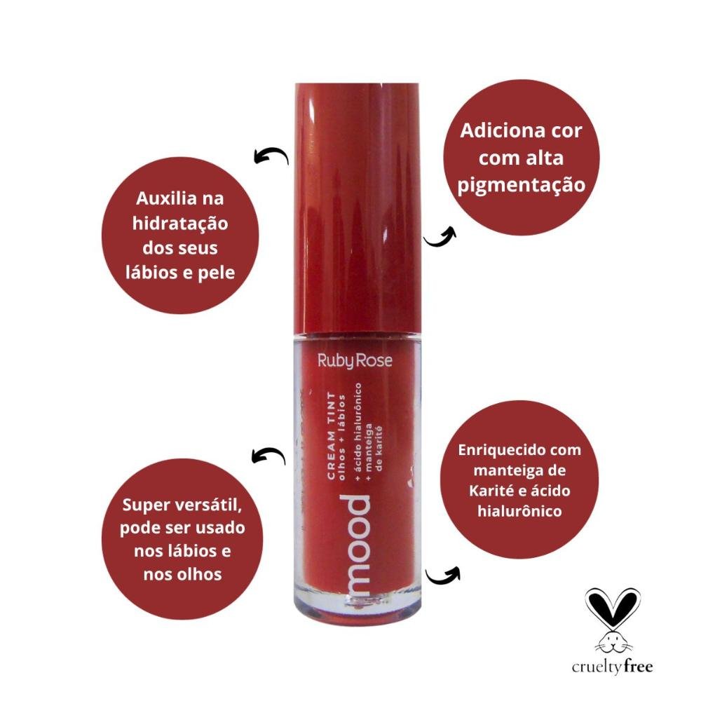 Cream Tint Olhos e Lábios Ruby Rose Mood Cream Velvety C80 Cream Velvety 2