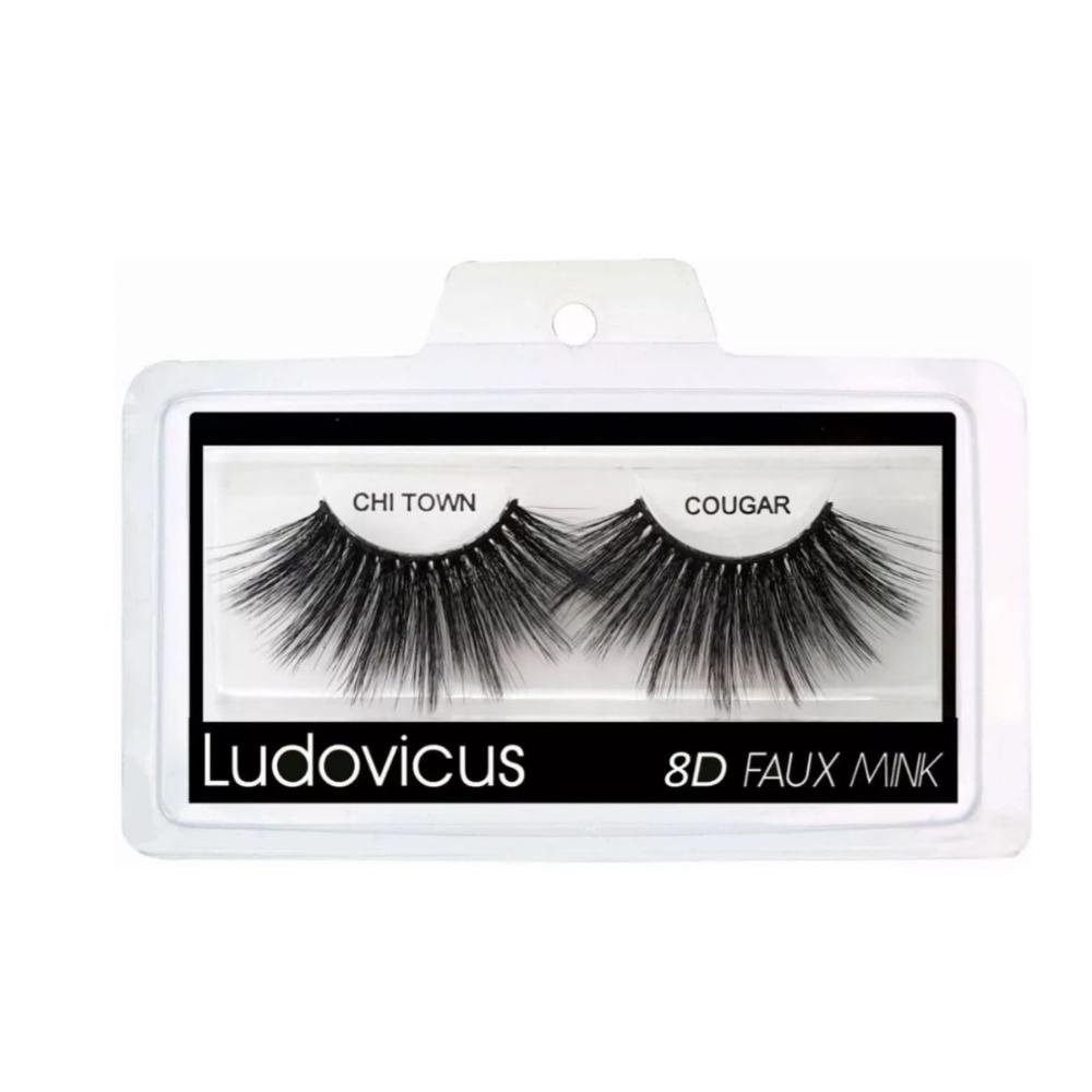 Cílios Postiços 8d Ludovicus Faux Mink Chi Town Cougar Preto 1