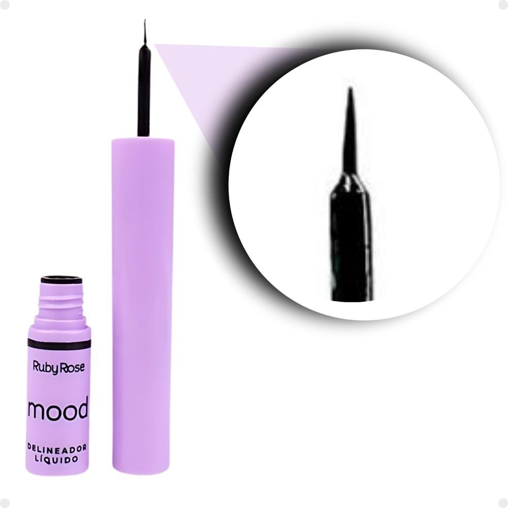 Delineador Líquido Ruby Rose Mood Preto 2ml HB-F511 Preto 3