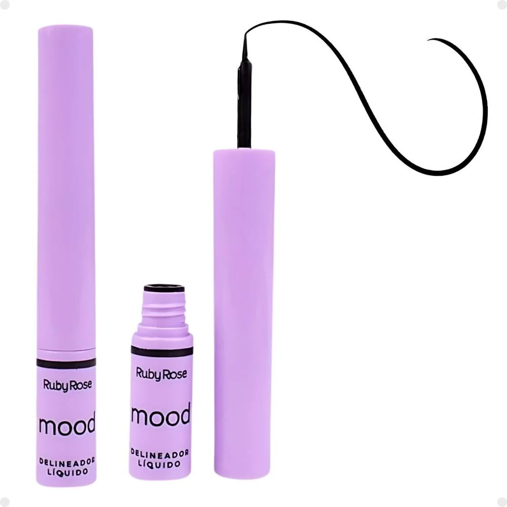 Delineador Líquido Ruby Rose Mood Preto 2ml HB-F511 Preto 5