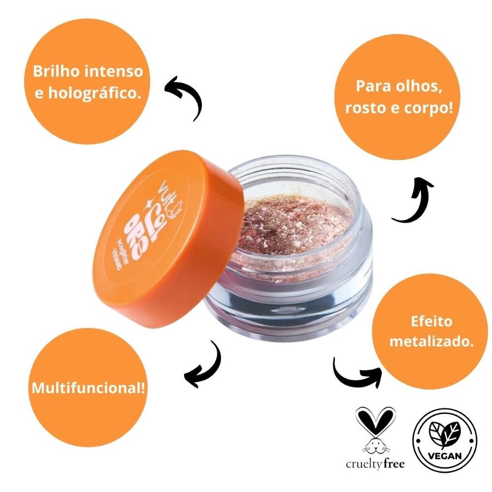 Ecoglitter Multifuncional Vult Colors Prata Paête 1g Paête 2