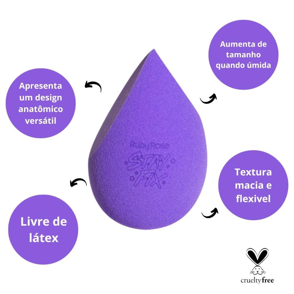 Esponja de Precisão Ruby Rose Stay Fix Twofix Blender ÚNICO 2