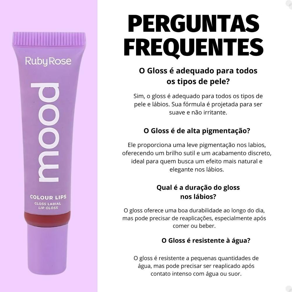Gloss Labial Ruby Rose Mood Colour Lips Lively Hb-7201-2 Lively 7