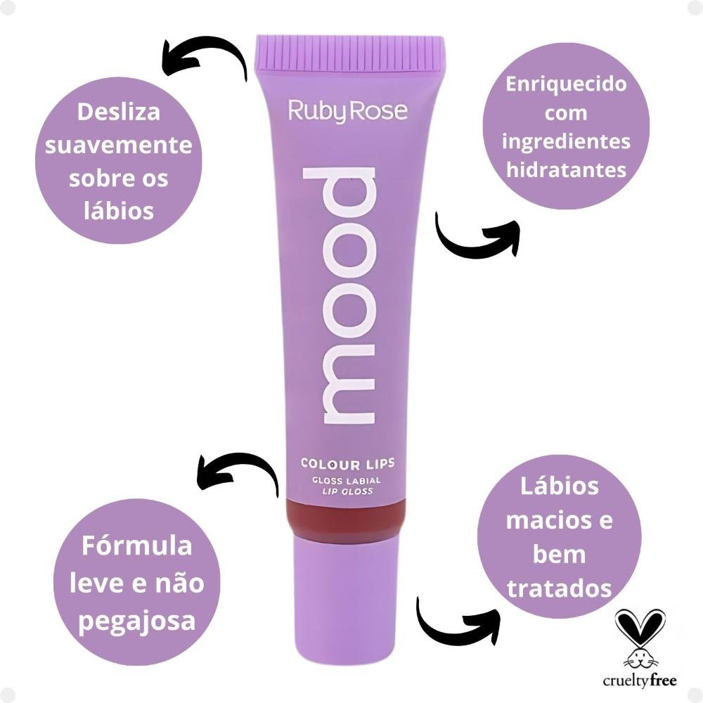 Gloss Labial Ruby Rose Mood Colour Lips Timeless Hb-7201-4 Timeless 2
