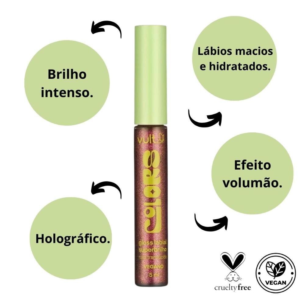 Gloss Labial Vult Colors Super Brilho 5ml Marrom 2