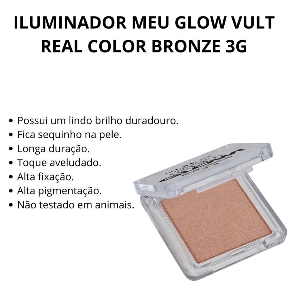 Iluminador Meu Glow Vult Real Color Bronze 3g Bronze 2