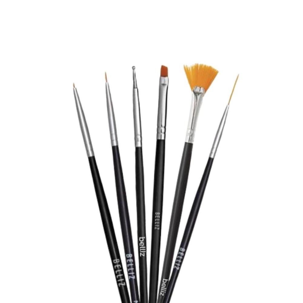 Kit Pincéis Para Decorar Unhas Belliz Cod.1281 C/6 Un ÚNICO 4