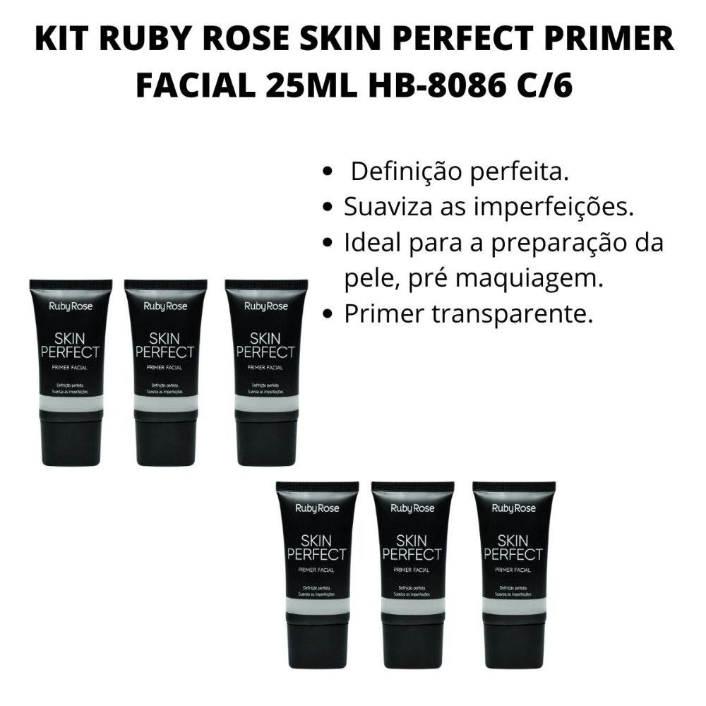 Kit Ruby Rose Skin Perfect Primer Facial 25ml Hb-8086 C/6 ÚNICO 2