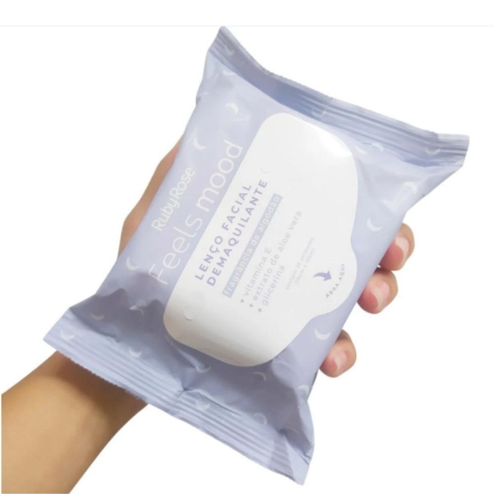 Lenço Removedor de Maquiagem Feels Mood Ruby Rose C/25 Un ÚNICO 3