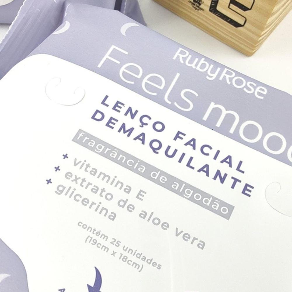 Lenço Removedor de Maquiagem Feels Mood Ruby Rose C/25 Un ÚNICO 4
