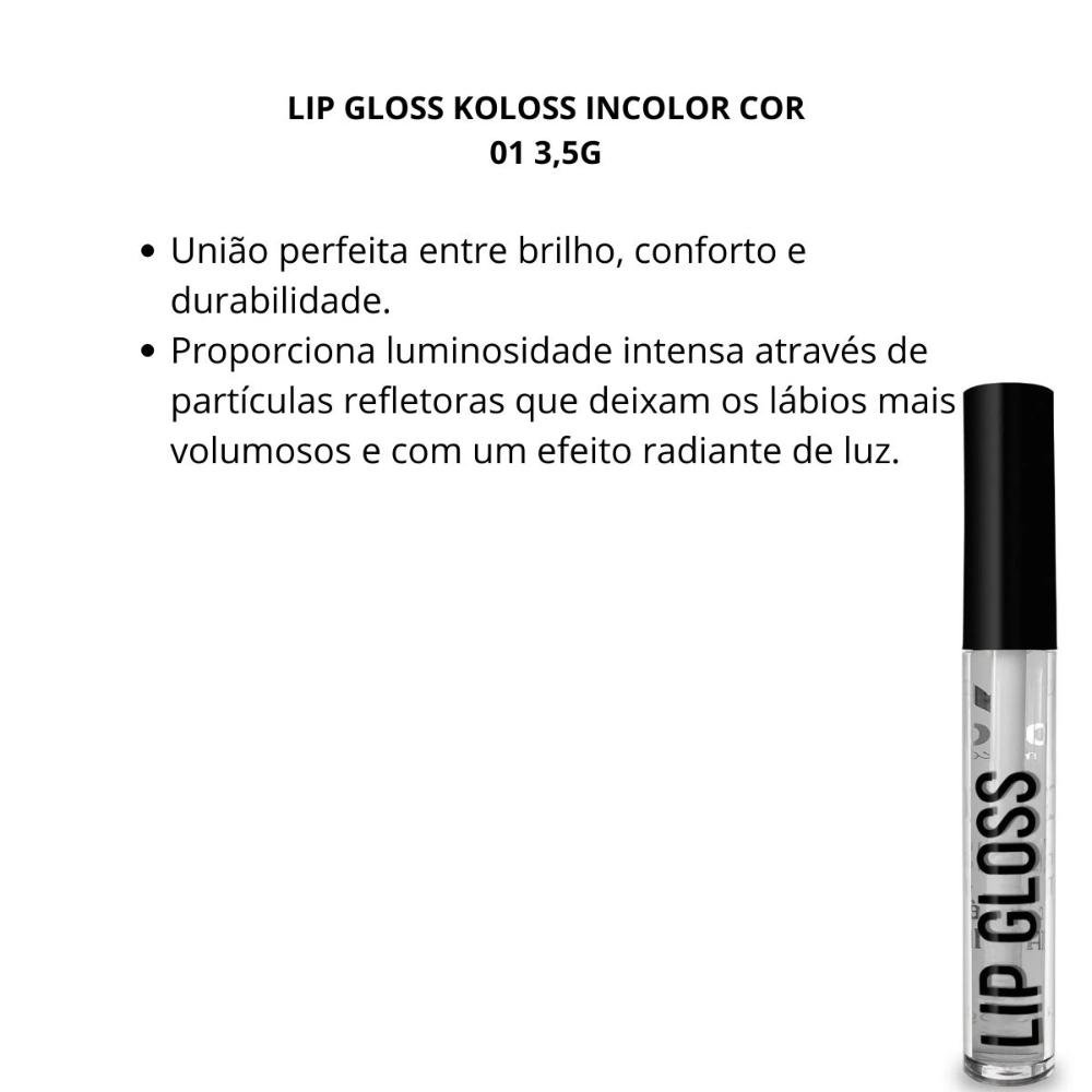 Lip Gloss Koloss Cor 01 Incolor 3,5g Incolor 2