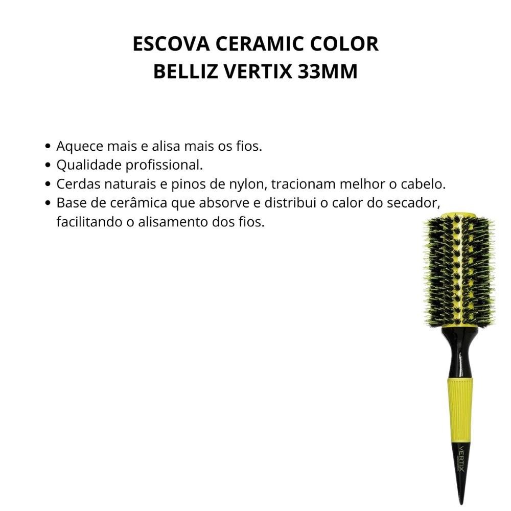 Escova Ceramic Color Belliz Vertix 33mm ÚNICO 2