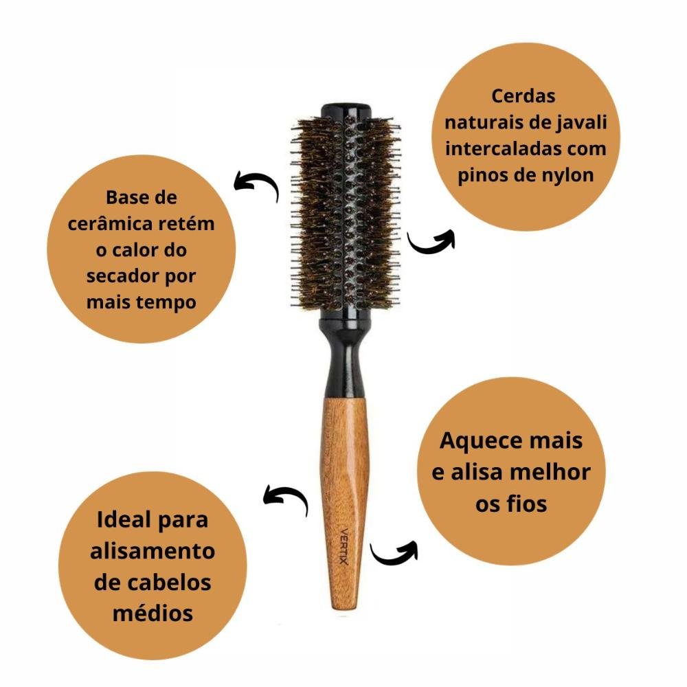 Escova Maple Ceramic Vertix 25mm Cód:2422 ÚNICO 2