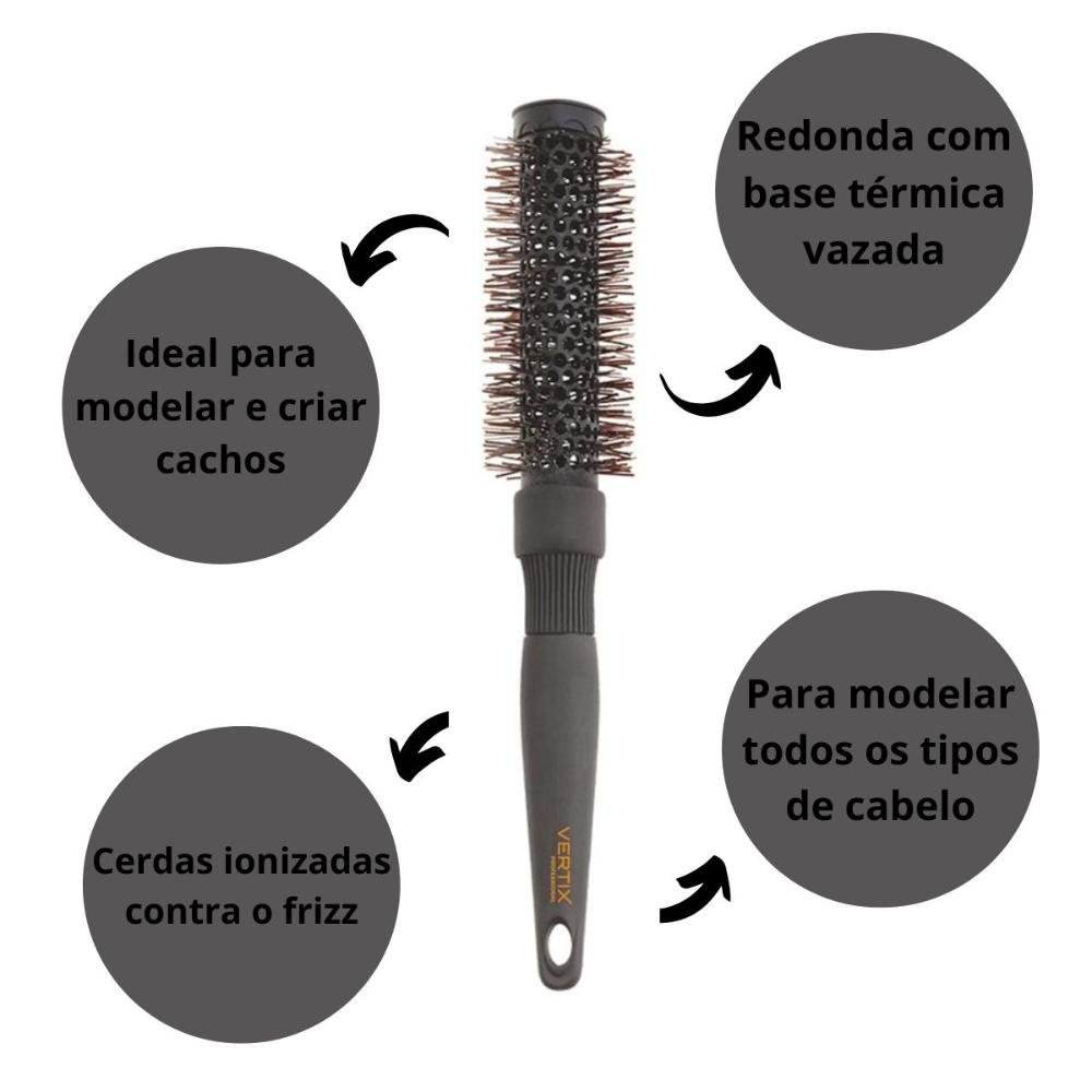 Escova Nano Silver Hot Ion Vertix 25mm Cód:1483 ÚNICO 2