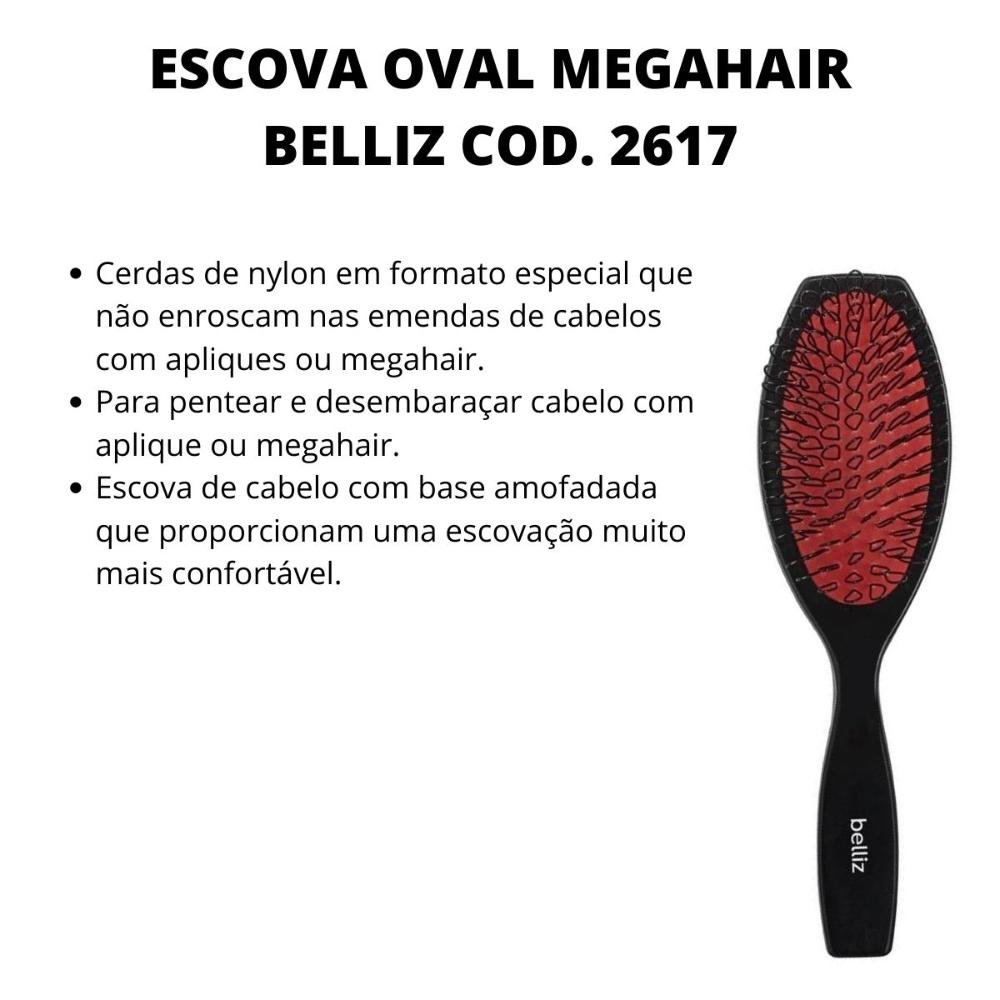 Escova Oval Megahair Belliz Cod. 2617 ÚNICO 2