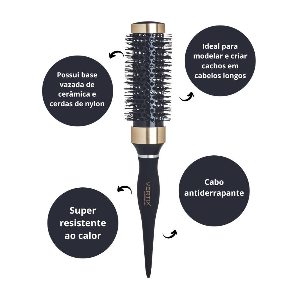 Escova Vertix Black And Gold 33mm Cód:1471 ÚNICO 2