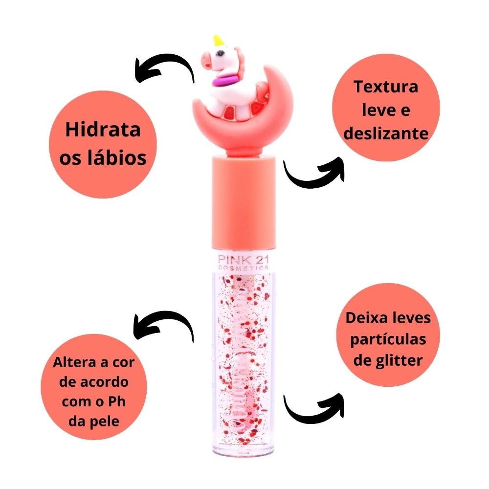 Lipgloss Mágico Pink 21 Unicorn Dream 02 4ml Cor 02 2