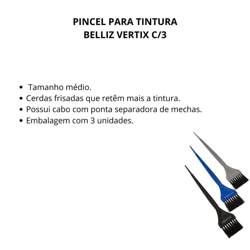 Pincel Para Tintura Belliz Vertix C/3 ÚNICO 2