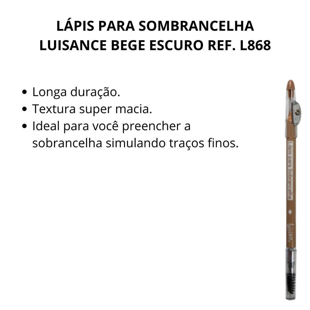 Lápis Para Sobrancelha Luisance Bege Escuro Ref. L868 Bege Escuro 2