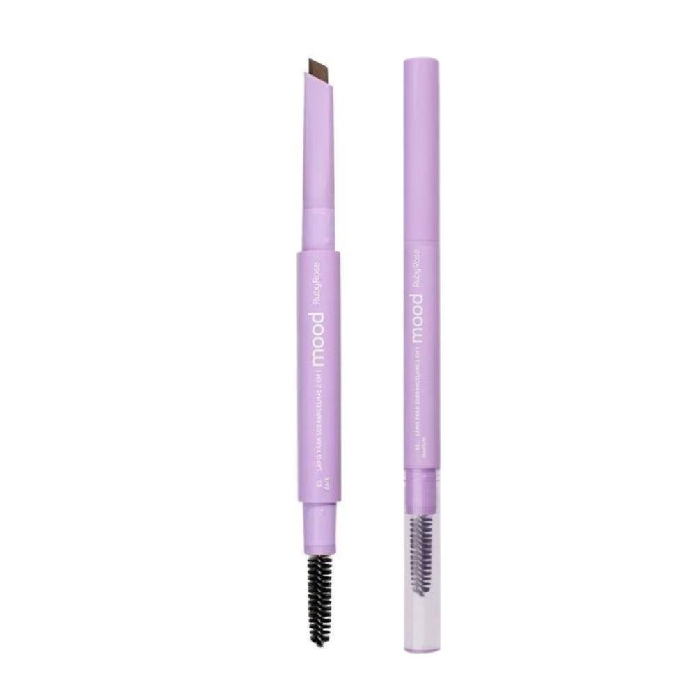 Lápis Para Sobrancelhas Ruby Rose Mood Ponta Fina 2x1 Cor 03 Dark Hb-521-3 Cor 03 4