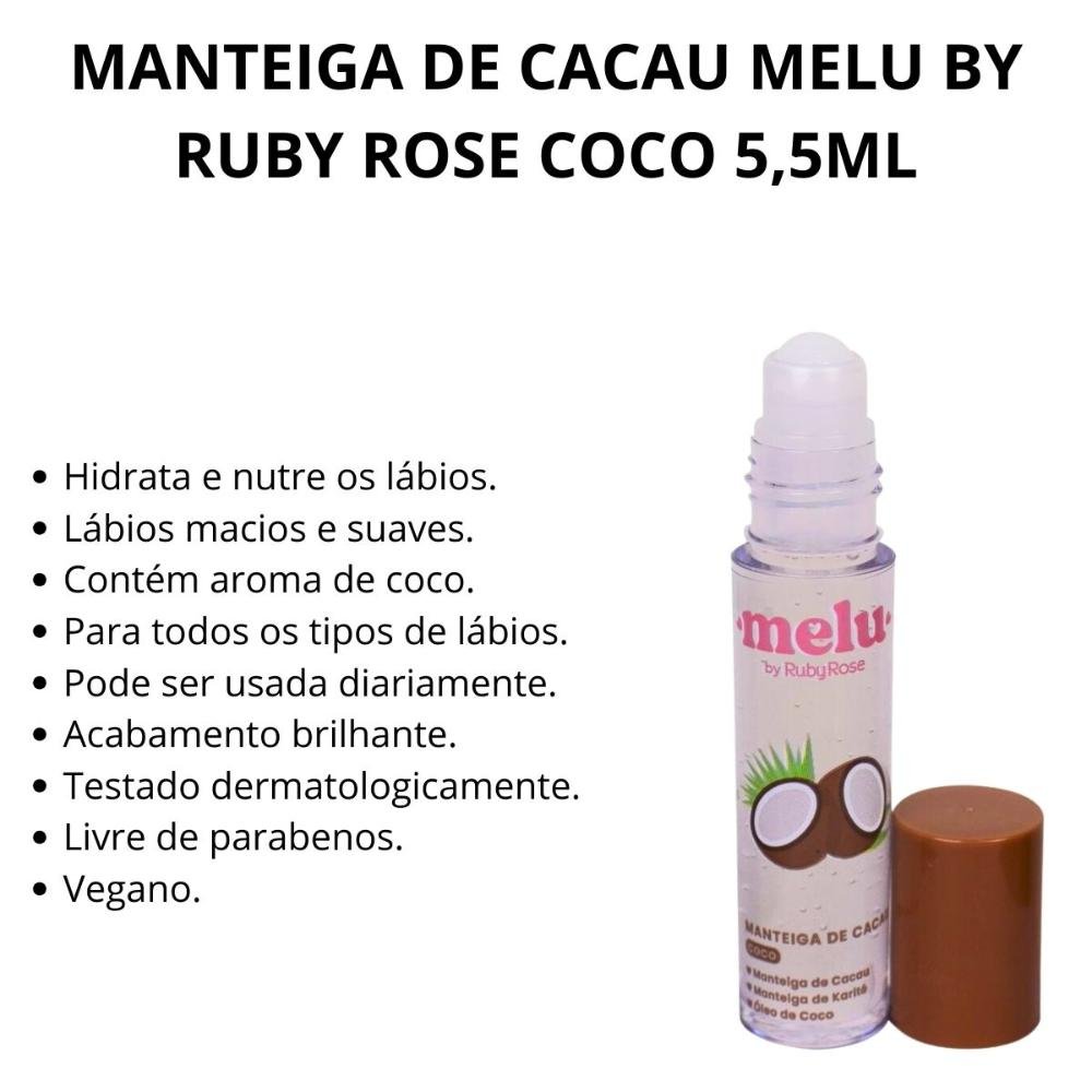 Manteiga de Cacau Melu By Ruby Rose Coco 5,5ml 5,5ml 6