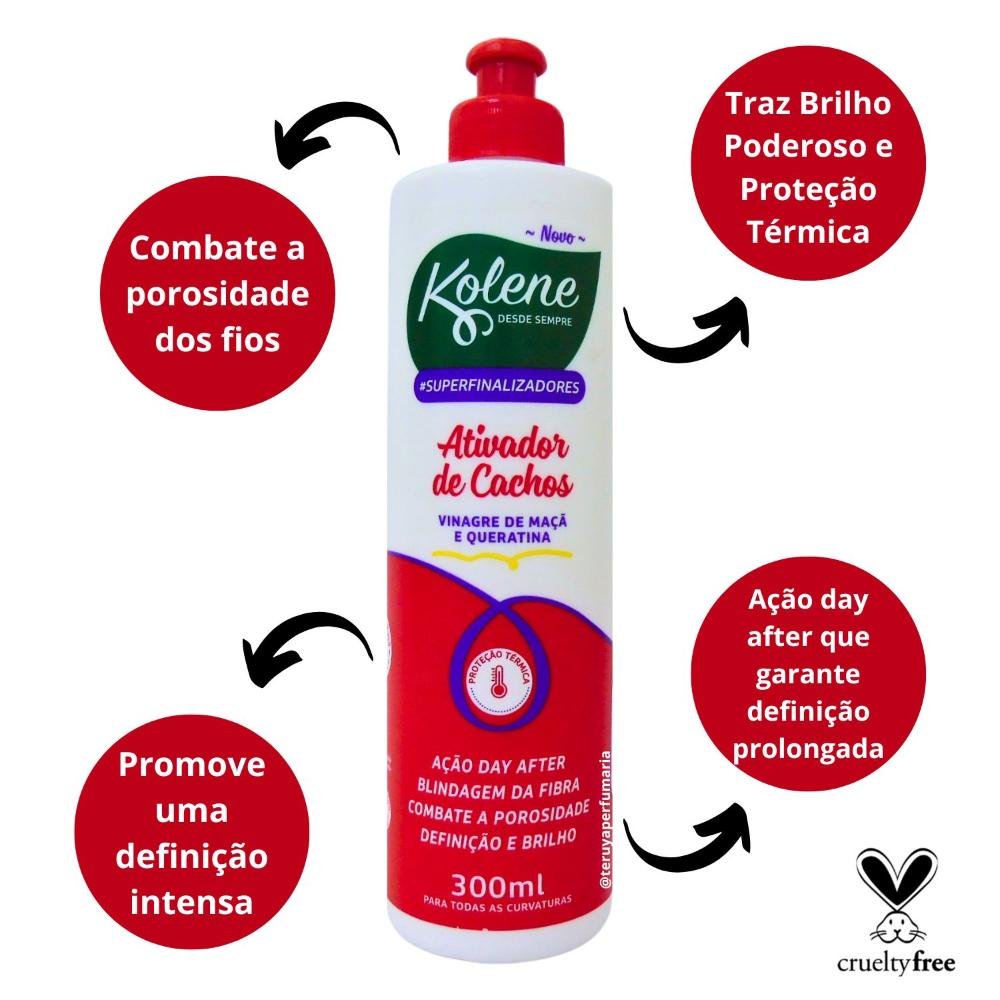 Ativador de Cachos Kolene #Superfinalizadores Vinagre de Maçã e Queratina 300ml 300ml 2