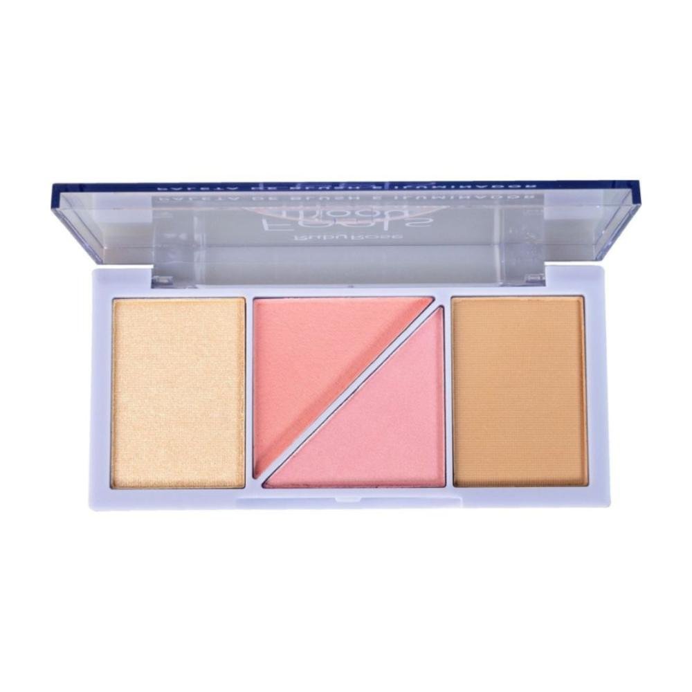 Paleta Blush e Iluminador Ruby Rose Feels 10.3g Hb-7529/1 Multicores 3