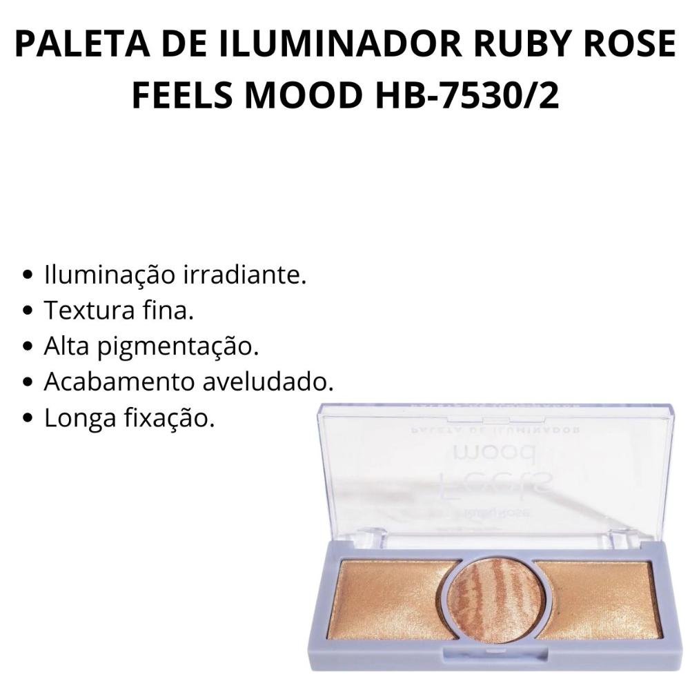 Paleta de Iluminador Ruby Rose Feels Mood Hb-7530/2 15,9g Multicores 2