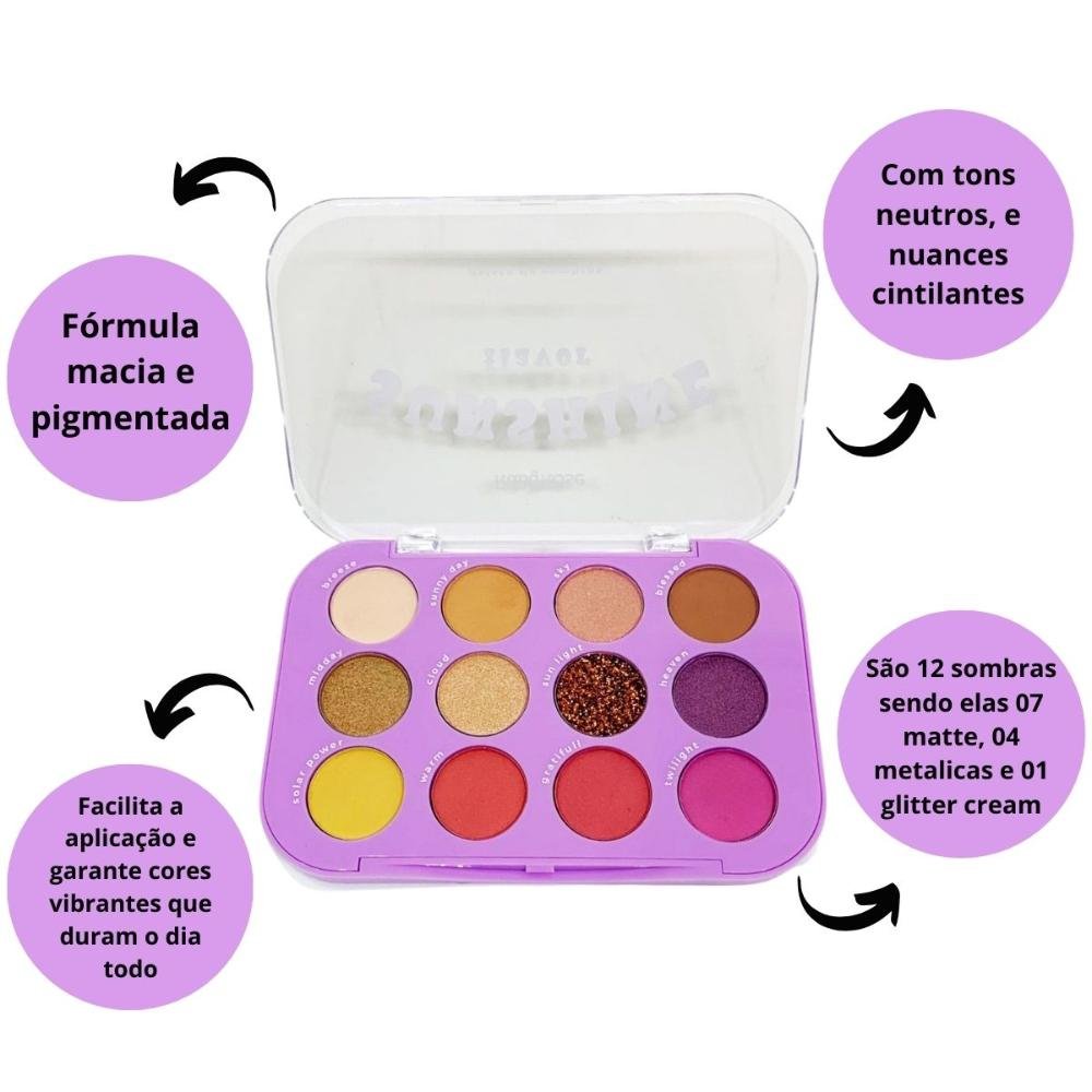 Paleta de Sombras Ruby Rose Sunshine Flavor 9,88g Multicores 2
