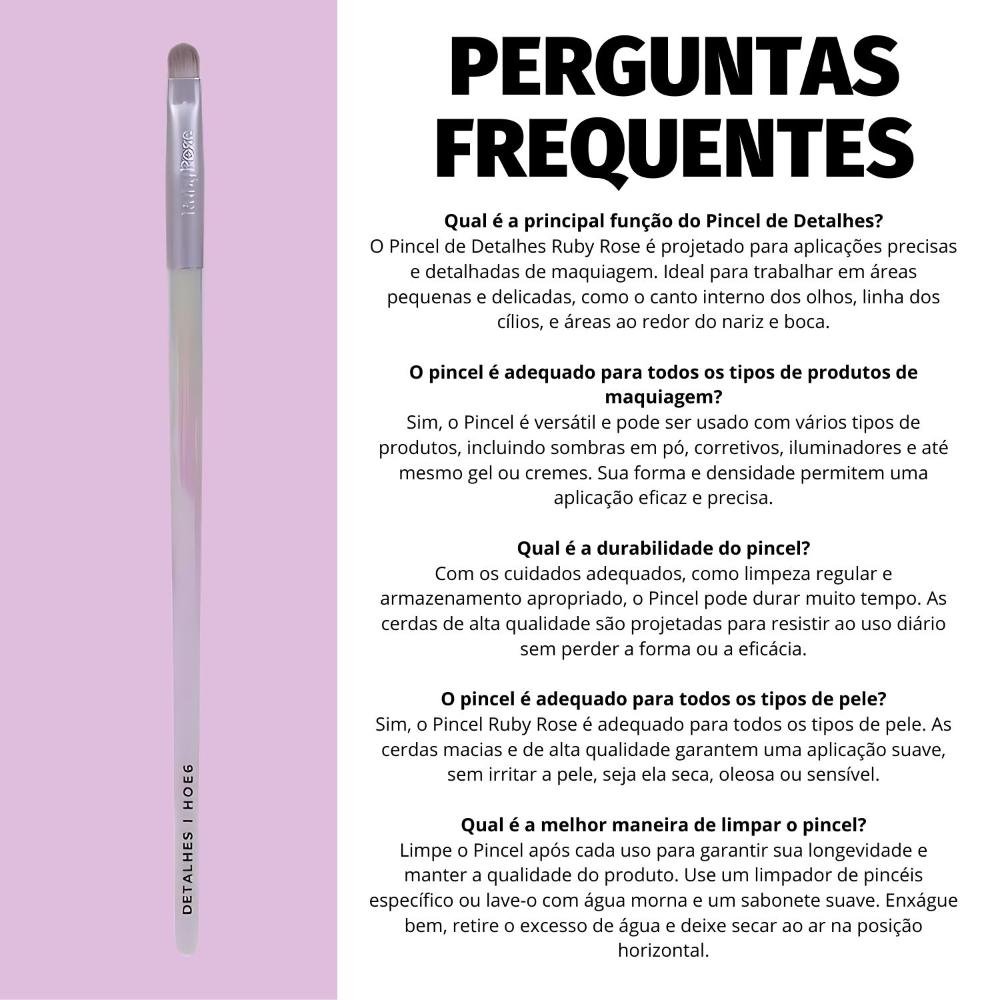 Pincel de Detalhes Ruby Rose Holographic Hb-hoe6 ÚNICO 7