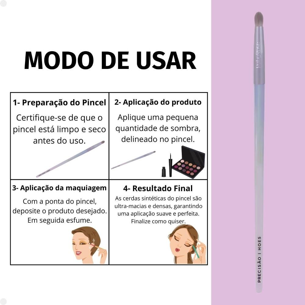Pincel de Precisão Ruby Rose Holographic Hb-hoe5 ÚNICO 6