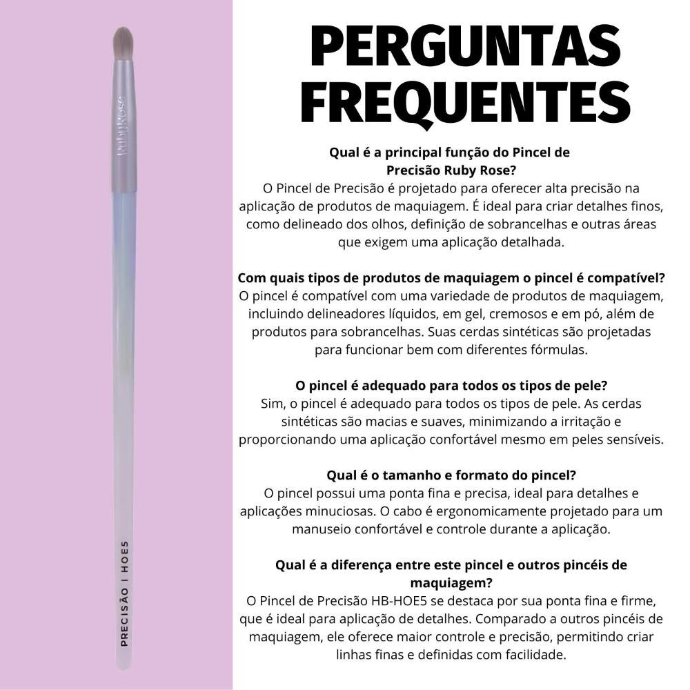 Pincel de Precisão Ruby Rose Holographic Hb-hoe5 ÚNICO 7