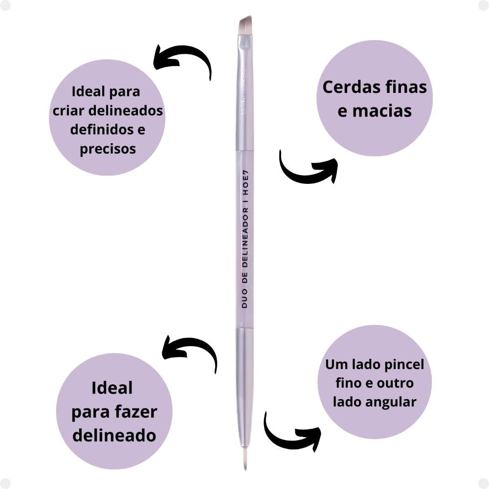 Pincel Duo de Delineador Ruby Rose Holographic Hb-hoe7 ÚNICO Renner