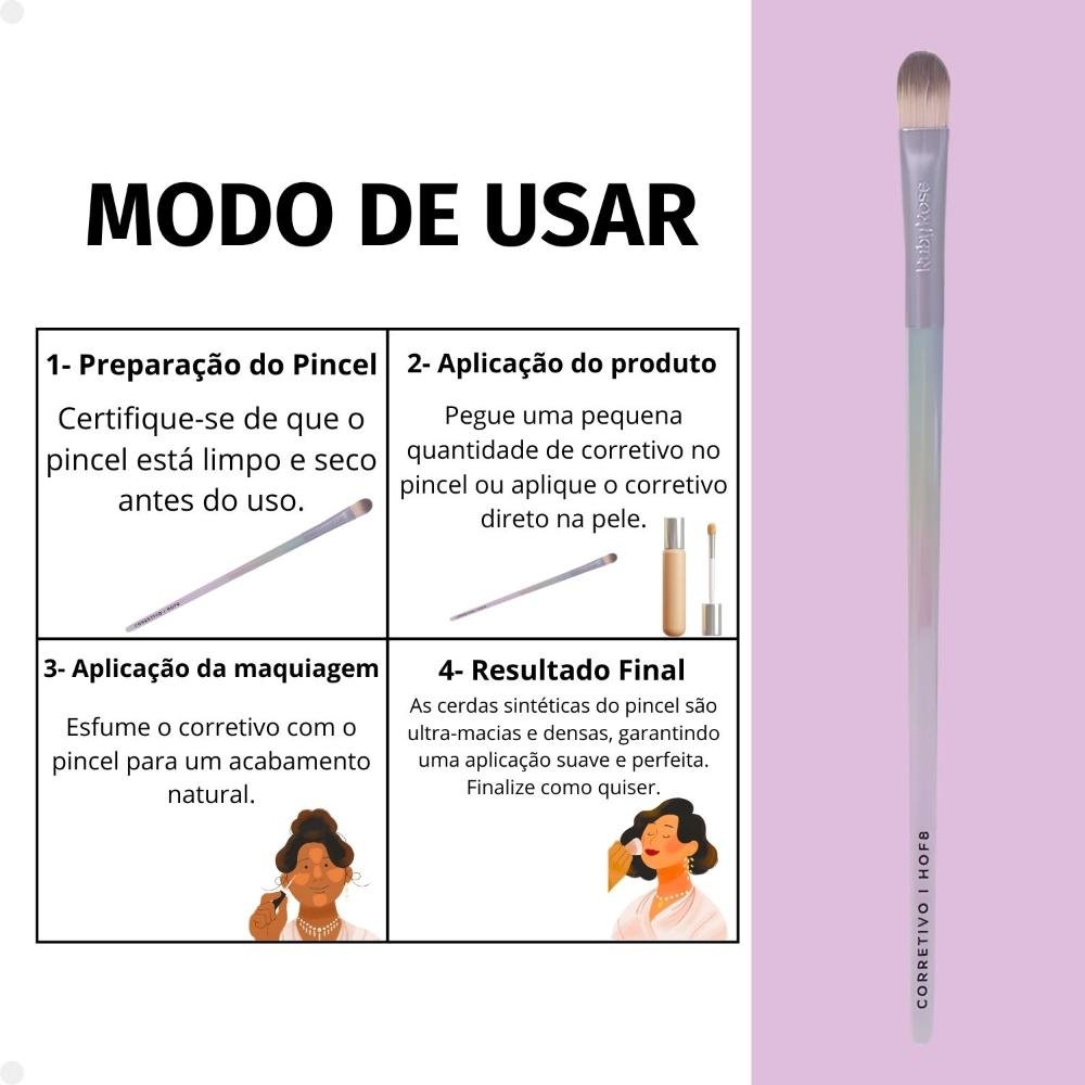 Pincel para Corretivo Ruby Rose Holographic Hb-hof8 ÚNICO 6