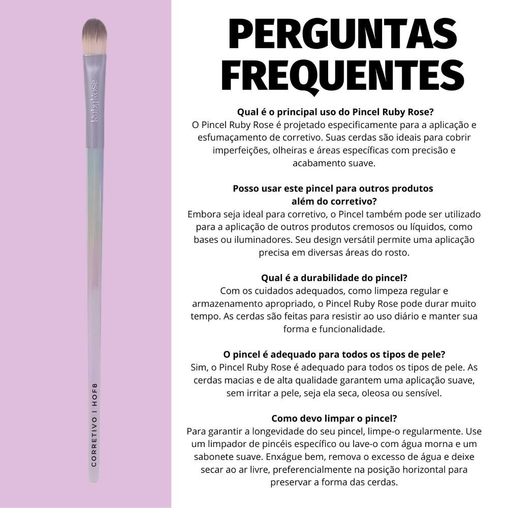 Pincel para Corretivo Ruby Rose Holographic Hb-hof8 ÚNICO 7