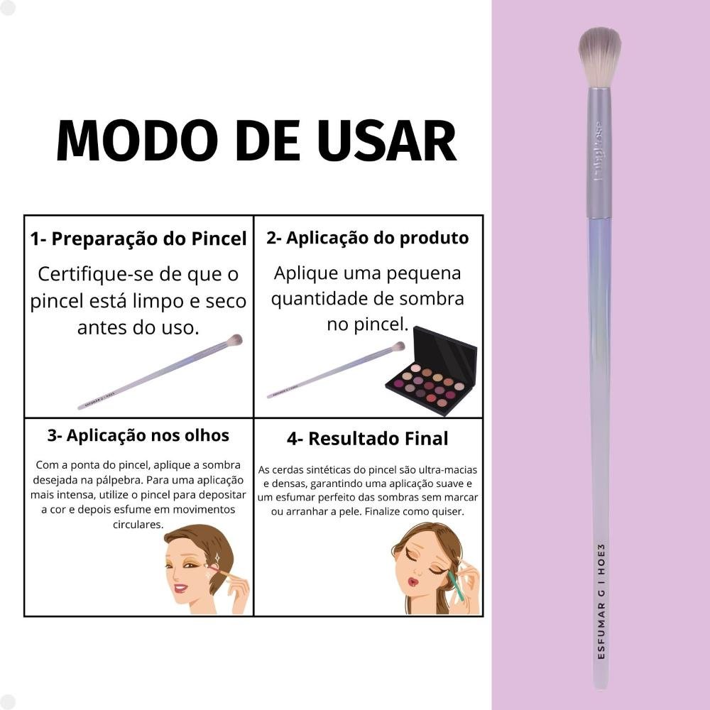 Pincel para Esfumar G Ruby Rose Holographic Hb-hoe3 ÚNICO 6