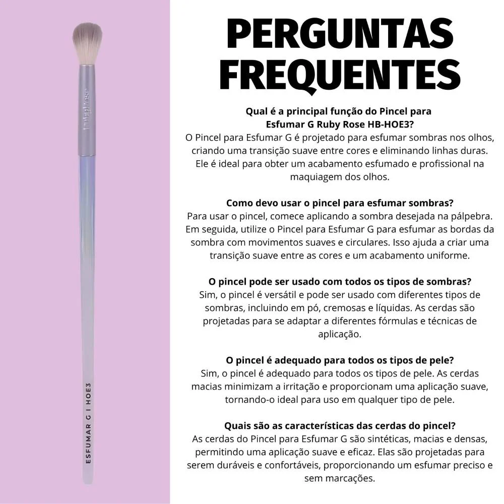 Pincel para Esfumar G Ruby Rose Holographic Hb-hoe3 ÚNICO 7